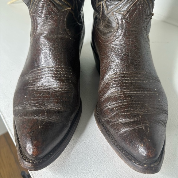 Vintage Tony Lama Gold Label Brown Western Boots Classic Rodeo Style Women's 9.5 - Picture 3 of 10
